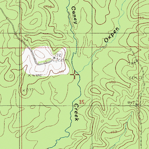 Topographic Map of Oxpen Creek, LA