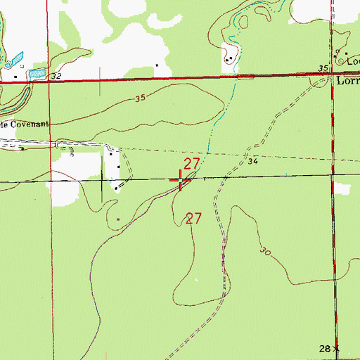 Topographic Map of P-Kaw-Shun Creek, LA