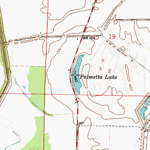 Topographic Map of Palmetta Lake, LA