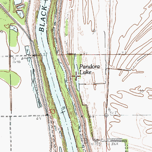 Topographic Map of Pandora Lake, LA