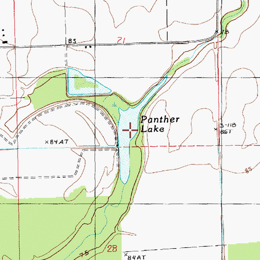 Topographic Map of Panther Lake, LA