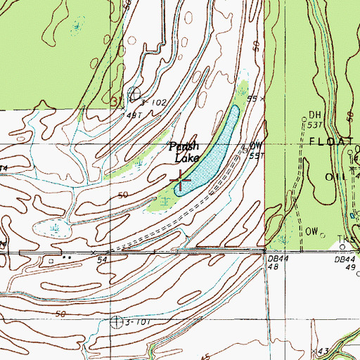Topographic Map of Parish Lake, LA