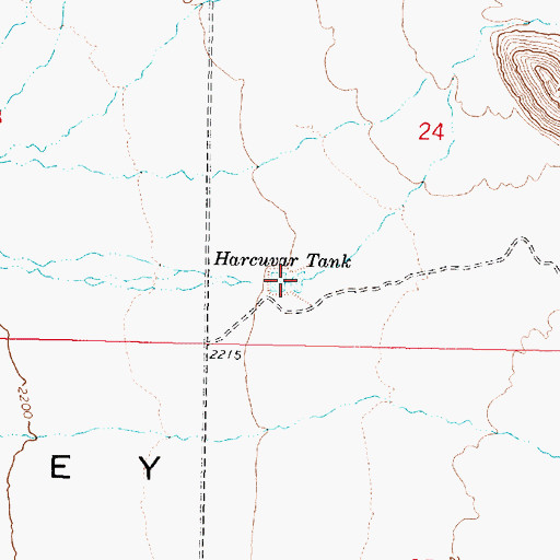 Topographic Map of Harcuvar Tank, AZ