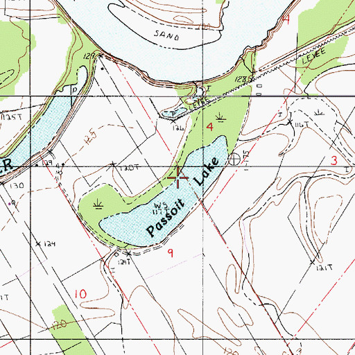 Topographic Map of Passoit Lake, LA