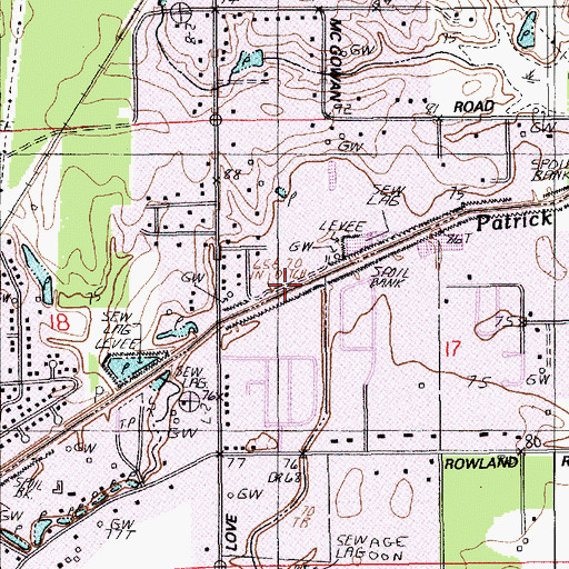 Topographic Map of Patrick Bayou, LA