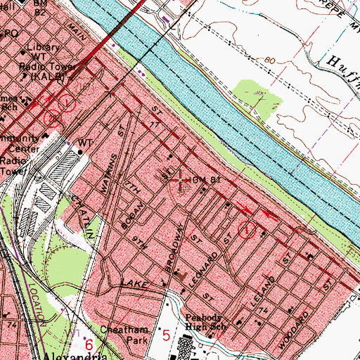 Topographic Map of Peabody Montessori Magnet Elementary School, LA