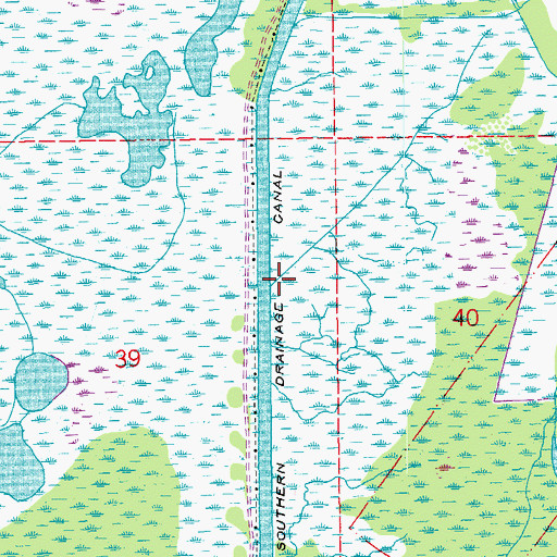 Topographic Map of Peebles Coulee, LA