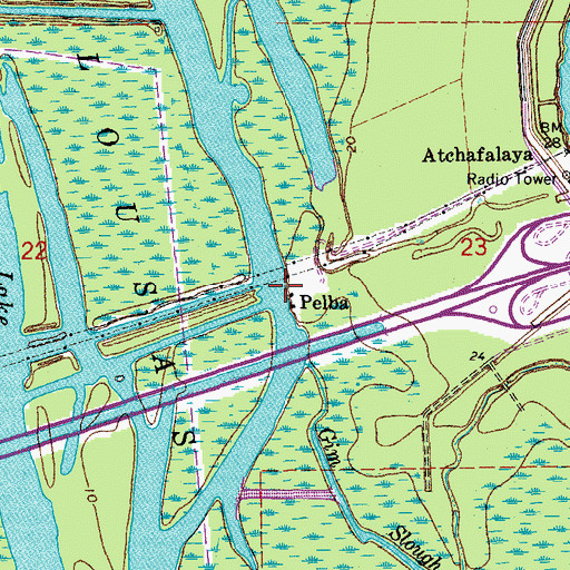 Topographic Map of Pelba, LA