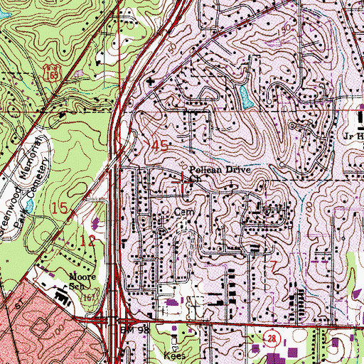 Topographic Map of Pelican Drive Church, LA