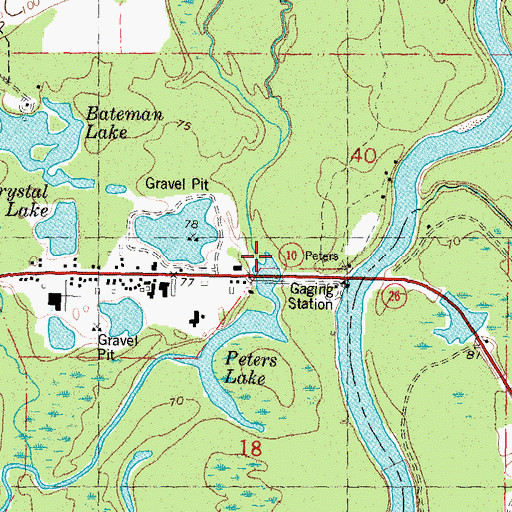 Topographic Map of Peters Creek, LA