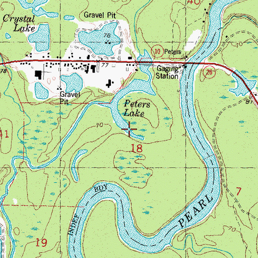Topographic Map of Peters Lake, LA