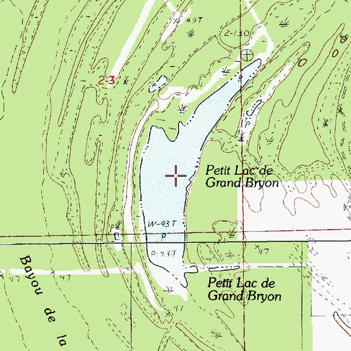 Topographic Map of Petit Lac du Grand Bryon, LA