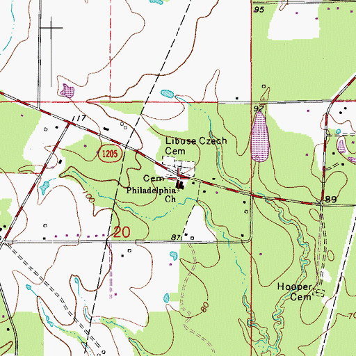 Topographic Map of Philadelphia Baptist Church, LA