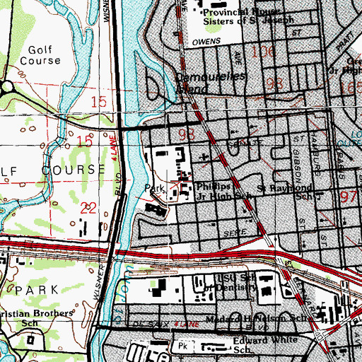 Topographic Map of Vorice Jackson Waters Elementary School (historical), LA