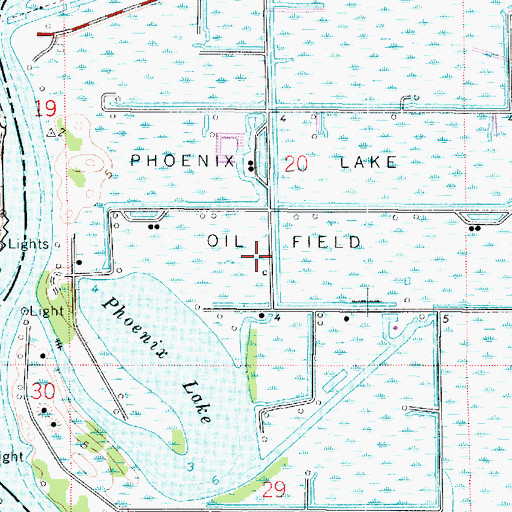 Topographic Map of Phoenix Lake Oil Field, LA