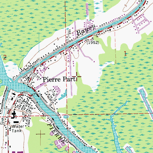 Topographic Map of Pierre Part, LA