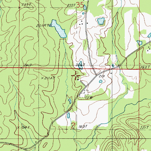Topographic Map of Pilgrim Grove Church, LA