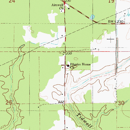 Topographic Map of Pilgrim Home Baptist Church, LA