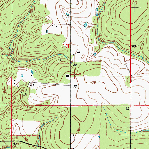 Topographic Map of Pilgrims Rest Baptist Church, LA