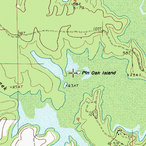 Topographic Map of Pin Oak Island, LA