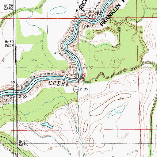 Topographic Map of Pine Bayou, LA