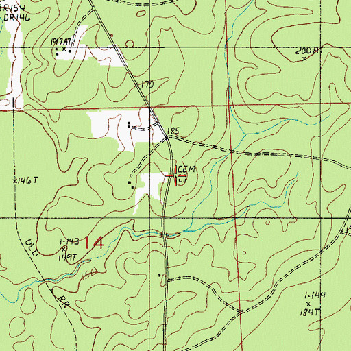 Topographic Map of Pine Grove United Methodist Church, LA