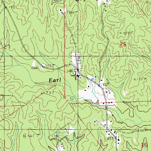 Topographic Map of Pine Grove Baptist Church, LA