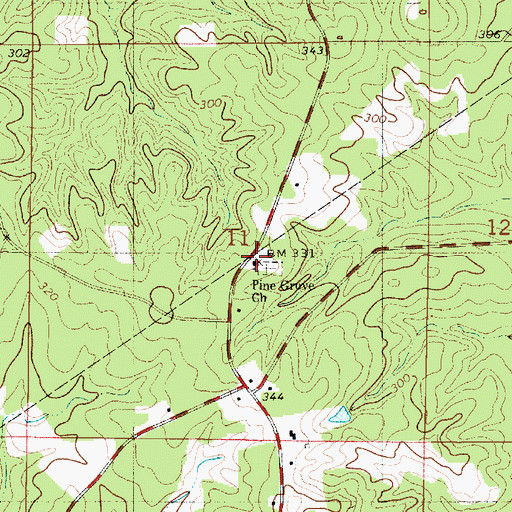 Topographic Map of Pine Grove Methodist Church, LA