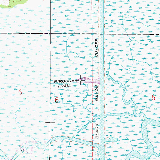 Topographic Map of Pirogue Trail, LA