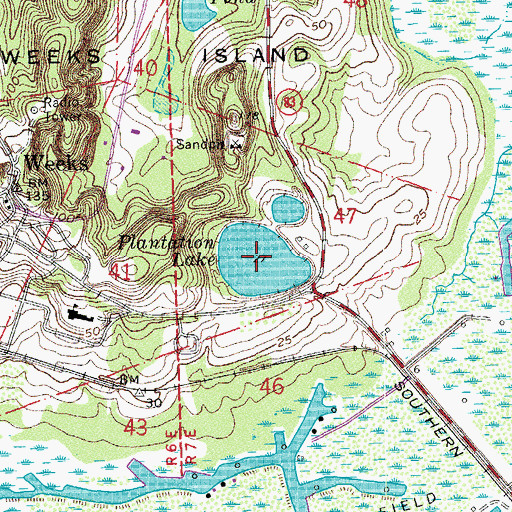 Topographic Map of Plantation Lake, LA