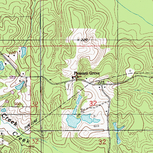 Topographic Map of Pleasant Grove Baptist Church, LA