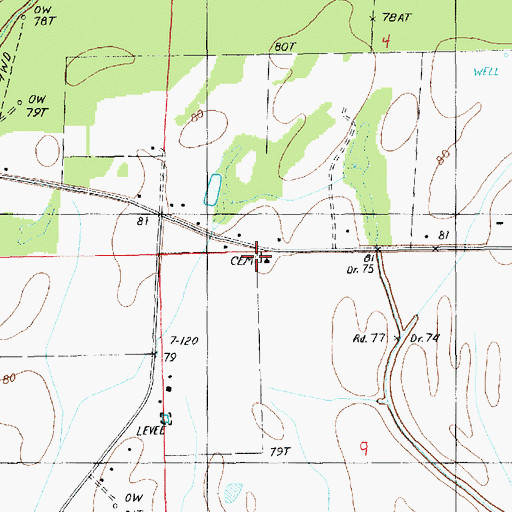 Topographic Map of Pleasant Hall Baptist Church, LA