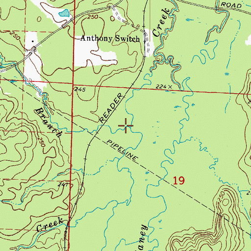 Topographic Map of Tidwell Branch, AR