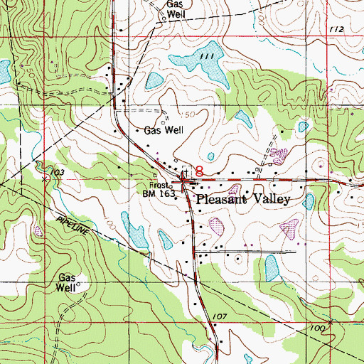 Topographic Map of Pleasant Valley Assembly of God Church, LA