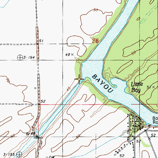 Topographic Map of Plouden Bayou, LA