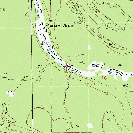 Topographic Map of Lac Poisson Arme, LA