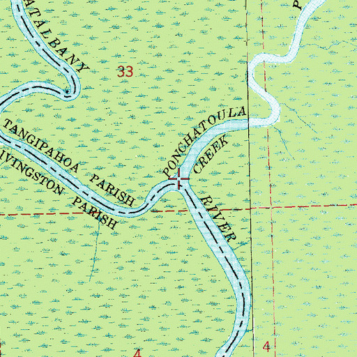 Topographic Map of Ponchatoula Creek, LA