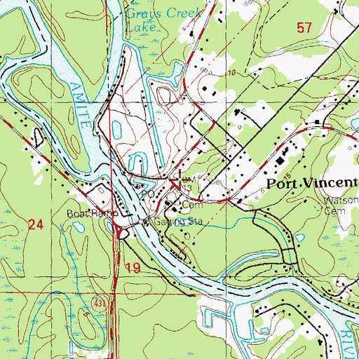 Topographic Map of Port Vincent, LA