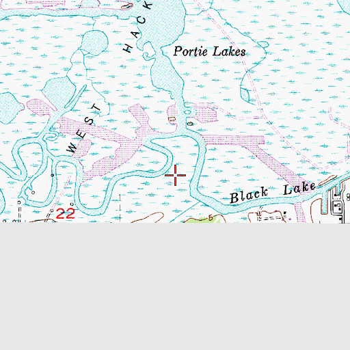 Topographic Map of Portie Lakes, LA