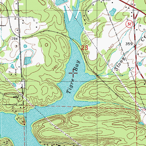 Topographic Map of Tigre Bay, AR