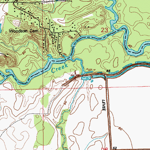 Topographic Map of Bayou Prairie, LA