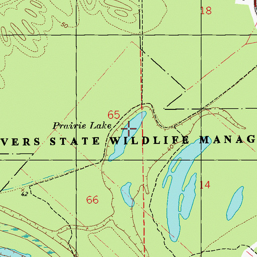 Topographic Map of Prairie Lake, LA