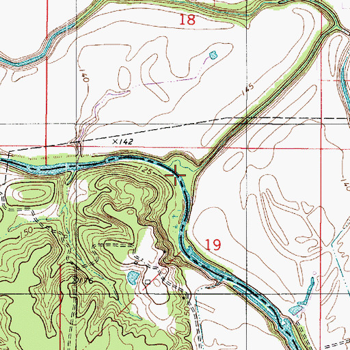 Topographic Map of Prairie River, LA