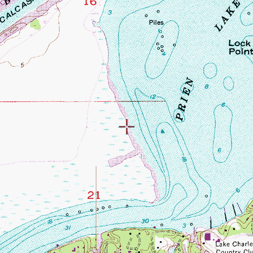 Topographic Map of Prien Lake, LA