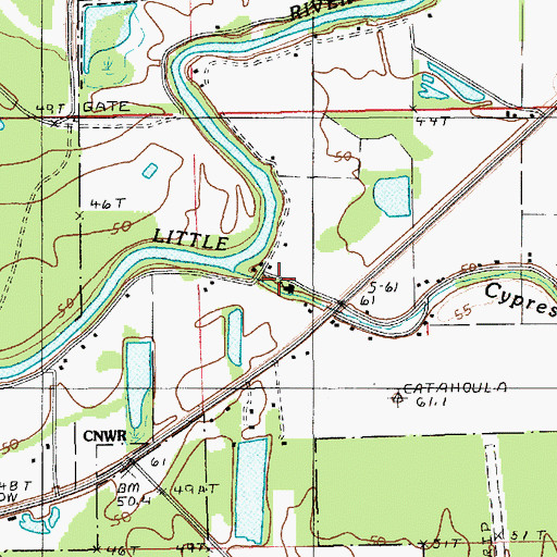 Topographic Map of Prosperity Baptist Church, LA