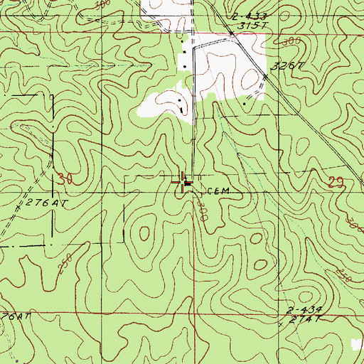 Topographic Map of Prosperity Baptist Church, LA