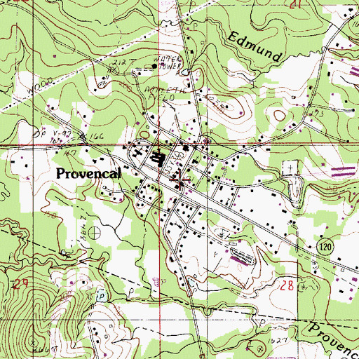 Topographic Map of Provencal, LA