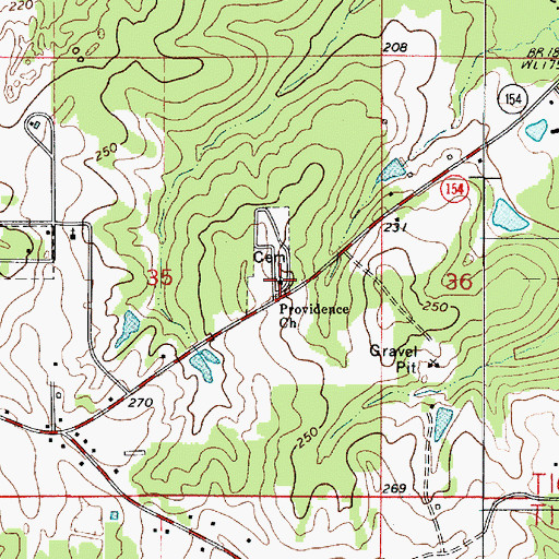 Topographic Map of Providence Church, LA