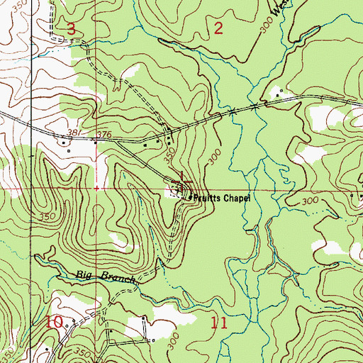 Topographic Map of Pruitts Chapel, LA