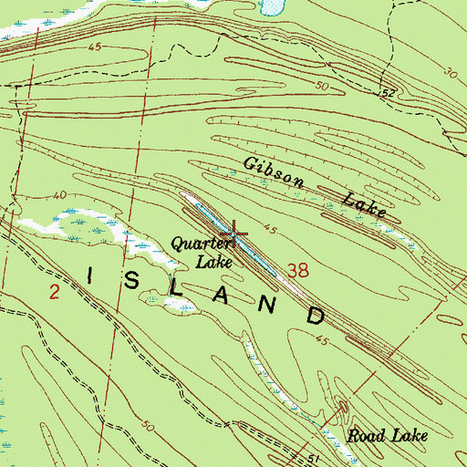 Topographic Map of Quarter Lake, LA